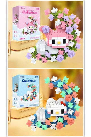 Brıcks Hello Kitty & My Melody Çiçekli Ay Tasarımlı Dekoratif Yap