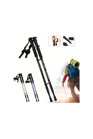 Novahub Antişok El Askılı Teleskopik Trekking Yürüyüş Çubuğu Mavi, Kullanıcı Dostu Tasarım Mavi