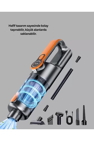 Home Taşınabilir Şarjlı El Süpürgesi Çok Yönlü Temizlik 5 Başlıklı Numaratör Hediyeli