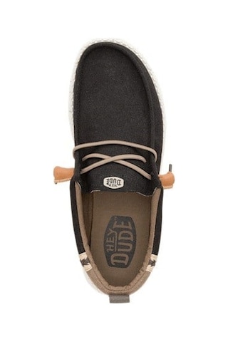 Hey Dude Wally Craft Linen Erkek Günlük Ayakkabı-33143 Siyah-ceviz