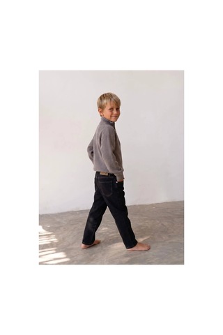 Poala Kids Selanık Yarım Fermuarlı Gri Sweat