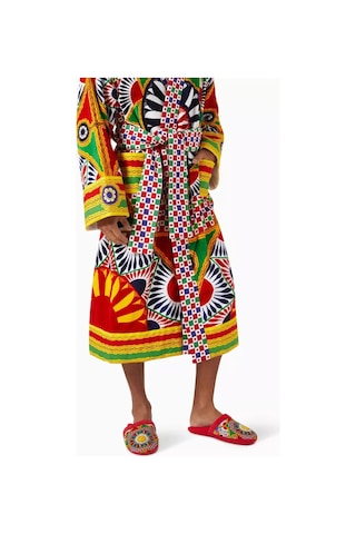 Dolce & Gabbana Casa Unisex Carretto Siciliano Terlik, Pamuklu, Yumuşak & Şık Kırmızı