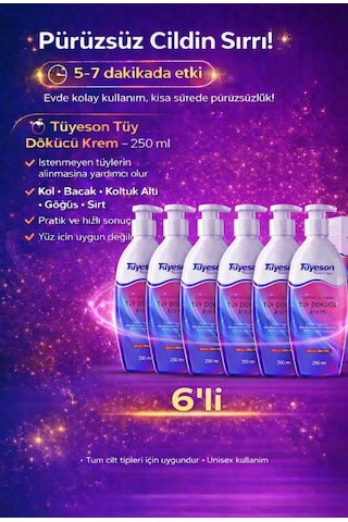 Tüyeson Tüy Dökücü Krem 6 x 250 ML
