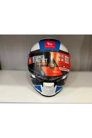 Mt Helmets Mt Thunder 4 Sv Luminence A7 Motosiklet Kaskı Mat Beyaz/mavi
