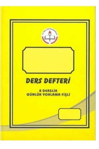 Ders Defteri 8 Derslik Günlük Yoklamalı 200 Sayfa Sert Kapak Renk Değişebilir