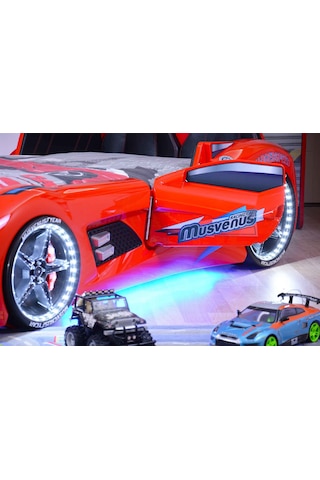 Setaymobilya Bazalı Arabalı Yatak , Audi V7 Full Led Bazalı Araba Yatak *Setay