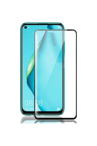 Huawei P20 Lite 2019 Zore Kenarları Kırılmaya Dayanıklı Cam Ekra Siyah