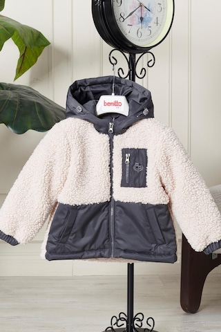 Benitto Kids Peluş Bebek Çocuk Mevsimlik Mont 51309 Gri