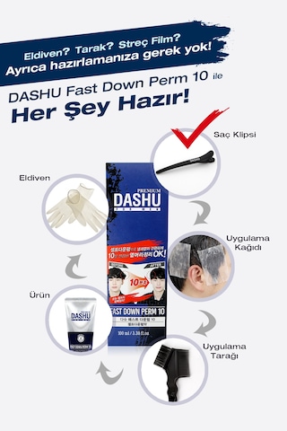 Kalıcı&hızlı Etkili Keratin İçerikli Saç Düzleştirici Krem Dashu For Men Premium Fast Down Perm 10