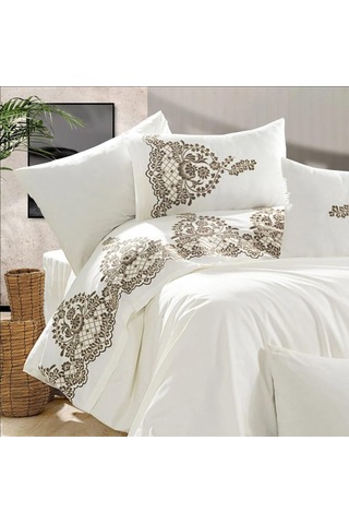 Nazik Saten Nevresim Takımı Çift Kişilik Monza Vizon Diğer