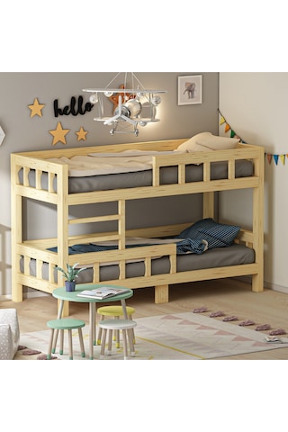Stefani Montessori Yatak Ranza Doğal Ahşap Stefani Montessori Yatak Ranza Doğal Ahşap