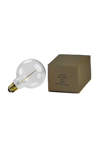 40W 220-240v 2200k E27 G95 Akkor Flamanlı Rustik Ampul