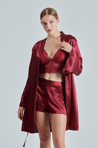 Alissa 8620 Kadın Çeyizlik Saten 6'lı Set-bordo Bordo