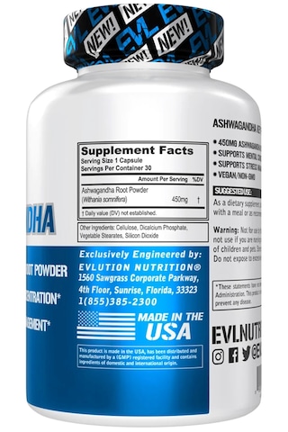 Evl Hint Ginseng 450 Mg 30 Veggie Vegan Capsules