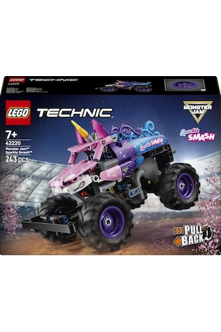 LEGO® Technic Monster Jam™ Sparkle Smash™ Çek–Bırak 42220 – 7 Yaş ve Üzeri için Orijinal Detaylar İçeren Oyuncak Yapım Seti (243P)