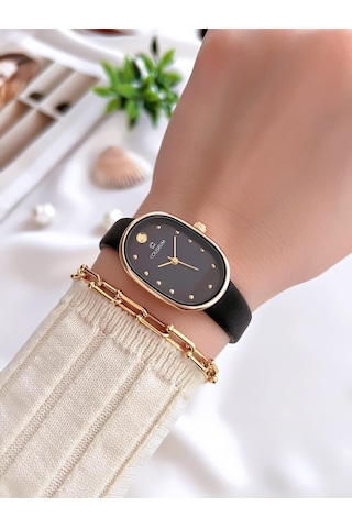 Coliseum Deri Kordon Vintage Seri Kadın Kol Saati+bileklik Hediyeli Cl8104.bm2 Sarı