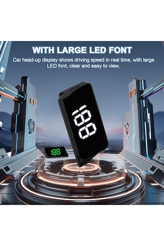 Vkemall Araç Yükselişli Gösterge Paneli, Gerçek Zamanlı Hız Km/h , Yeşil Led Ekran, Işık Algılama, Yansıtıcı Filmi İle Suv/kamyon Uyumlu