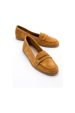 Luvishoes F02 Hardal Süet Kadın Babet Hardal
