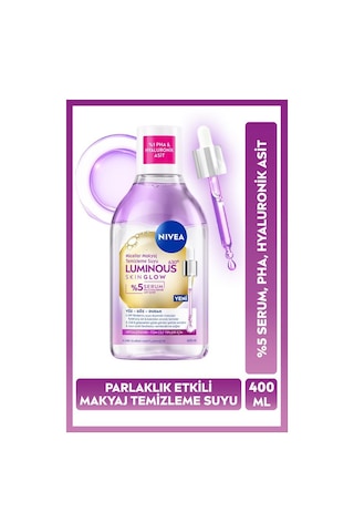 Luminous630 Skin Glow Parlaklık Etkili Micellar Makyaj Temizleme Suyu 400ml, Serum, Hyaluronik Asit