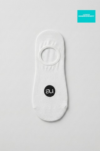 Allunique Penye Pamuk 6'lı Beyaz Görünmez Sneaker Çorap Beyaz