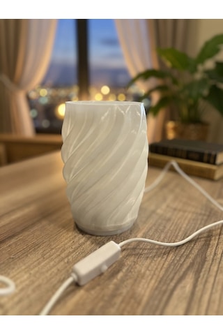 Organik Dalga Desenli 3d Printed Gece Lambası Minimalist Abajur