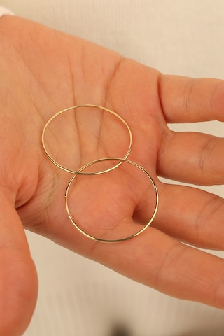 Çgk Çiğdem Gürel Kuyumculuk 14 Ayar 3cm Halka Altın Küpe Gold