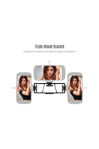Singree 3'lü Akıllı Telefon Braketi - Profesyonel Canlı Yayın Ve Video Çekim İçin Çok Amaçlı Tripod Adaptörü