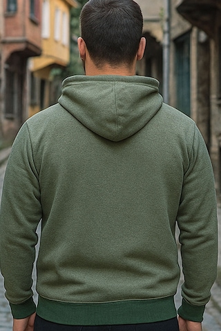 Erkek Yeşil Kapüşonlu Sweat Yeşil