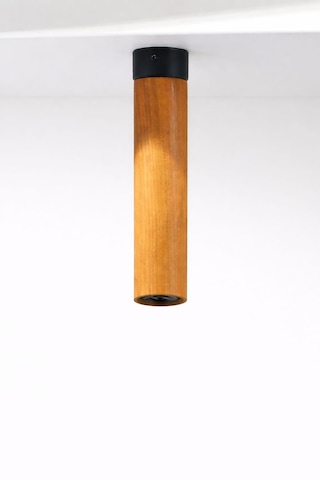 Masif Ahşap Silindir Tavan Aydınlatma Minimal Modern Tasarım 22,5 5,5 Cm Ahşap