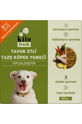 Kito Fresh Tavuk Etli Taze Yetişkin Köpek Yemeği 250 G