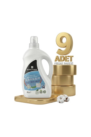 Worldchem Çamaşır Detarjanı Sıvı Beyazlar 9x2 Lt 2 L