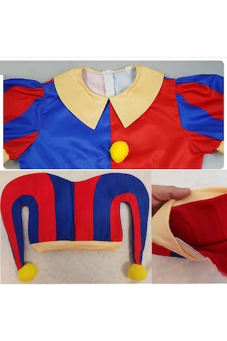 Ambition Pomni Kostüm Çocuklar Yetişkin Palyaço Cosplay Cadılar