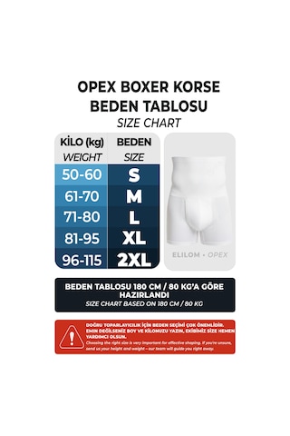 Elilom Korse Boxer Yüksek Bel Korseli Erkek İç Giyim Beyaz