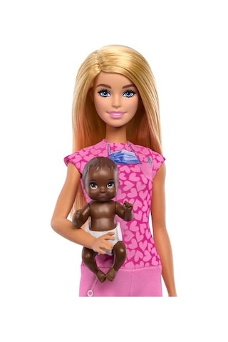 Barbie Kariyer Oyun Setleri - Doktor Bebek Çocuk Doktoru Barbie, Sarışın Bebek, 1 Bebek Figürü, Mobilya Ve Aksesuarlar Jcr72