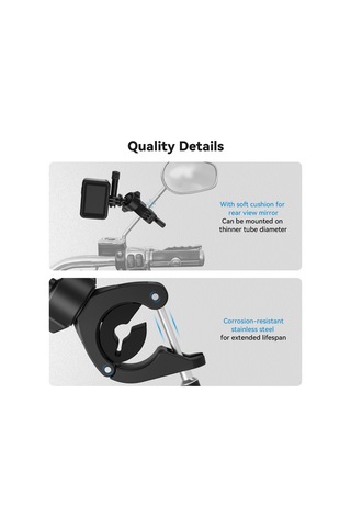 Yaleker Telesın Bisiklet Kamera Tutucu, 360 Dönebilen Pano Montajı, 1/4" Adaptör Ve Kauçuk Yastık İle Gopro 12/11/10/9/8/7 Spor Kameralarına Uyumlu