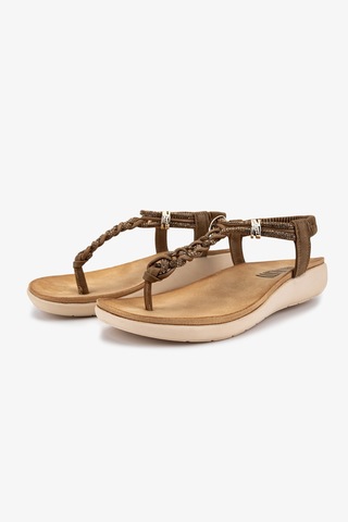 Valmenti Kadın Hakiki Deri Camel Düz Sandalet 1141 7525-rr1 Bn Sndlt Y26 Camel/strass