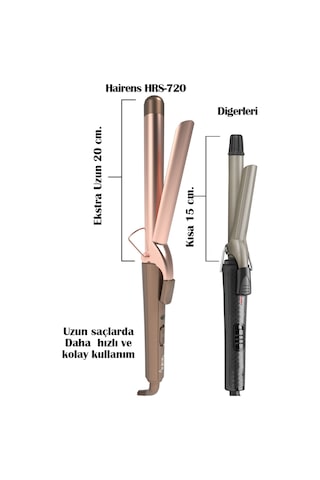 Hairens HRS-720 Seramik Uzun Saç Maşası 25 MM