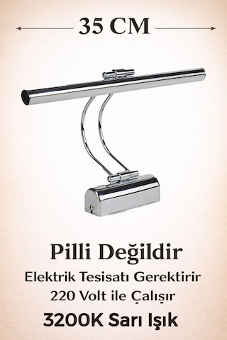 Merwish 35 Cm Flüt Led Aplik 3200k Sarı Işık Kablolu Duvar Apliği 220v Elektrik Bağlantılı Modern Tasarım Krom