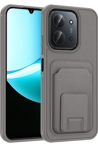 Nourthkiingdom Redmi 15c Kılıf Kartlıklı Tpu Zore Bikart Kapak - Gri Gri