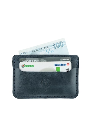 Twingold İsme Özel Yatay Kartlık - %100 Rainbow Deri - A011001 - Lacivert Lacivert