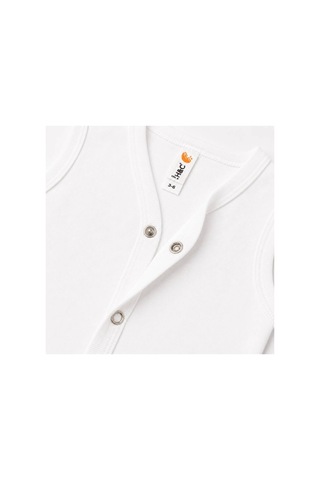 H&c Coolboy H&c %100 Pamuklu Bebek Yemeği Çıtçıtlı Kolsuz İç Yelek Beyaz