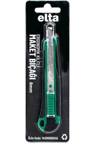 Elta Ergonomik Kilitli Dar Maket Bıçağı 9 Mm