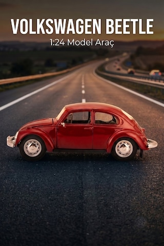 Maisto Lisanslı Volkswagen Beetle model araba 1:24 Die Cast Metal Kapıları Açılan Oyuncak Araba