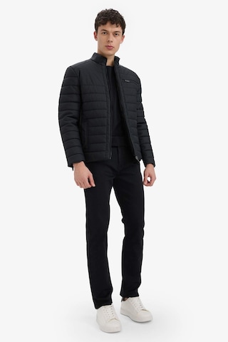 Defacto Su Geçirmez Slim Fit Dar Kesim Dik Yaka Fermuarlı İç Cepli Sunş Deri Ceket Mont X4014az25wnbk27 Siyah
