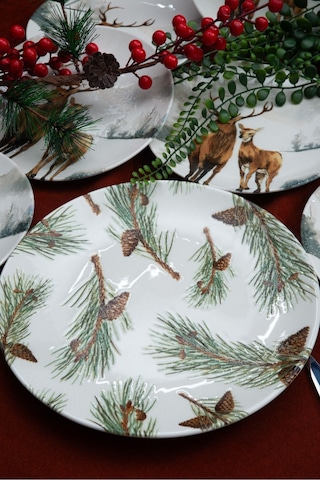 Heda Porselen Kozalak 7 Parça Porselen Pasta Tabağı Seti