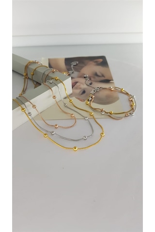 Sones Çelik Takı Setleri Sns500821 Gümüş - Rose Gold Sones Çelik Takı Setleri Sns500821 Gümüş - Rose Gold