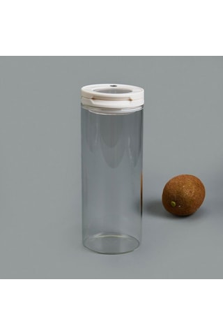 Tohana Vakumlu Cam Kavanoz - Şeffaf / Beyaz - 800 Ml Şeffaf / Beyaz