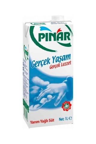 Pınar Yarım Yağlı Süt 4 x 1 L