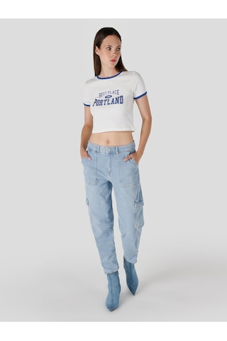 Colins 990 Angela Cargo Pantolon Mavi Kadın Jean Pantolon Cl1067509 Mavi