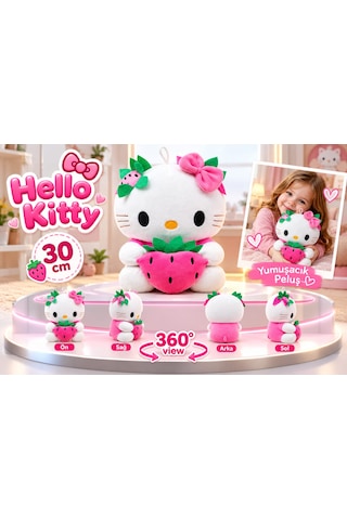 Oyuncak Hello Kitty Peluş Orta Boy Yumuşak Sevimli Hediyelik Oyun Arkadaşı 30 Cm Pembe